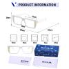 AOOLIA Rectangle Square Reading Glasses for Women Men, Stylish Blue Light Blocking Computer Reader Anti Eyestrain Eyewear (White, 0.5, x) view 2
