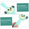 COLLBATH Finger Toothbrush with Soft Silicone Bristles and Animal Design Teether for Boy Girl Years Comfortable Grip and Full Teeth Cleaning Soothes Gums with Tapered Handle in Green view 3