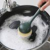 Long Handle Pot Brush, Replaceable Flexible Portable Kitchen Dish Scrub Brush Kitchen Cleaning Tools for Home Restaurant view 3