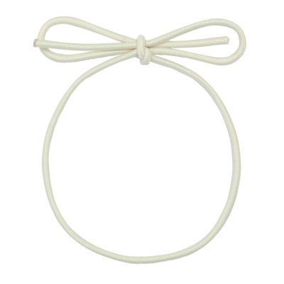 Pre-Tied Stretch Loops with Bows from Elastic Ribbon - 120pcs Metallic Elastic Cord for Boxes Bows Tags Gift Elastic Wrapping Crafts Cord String (Cream, 10inch)