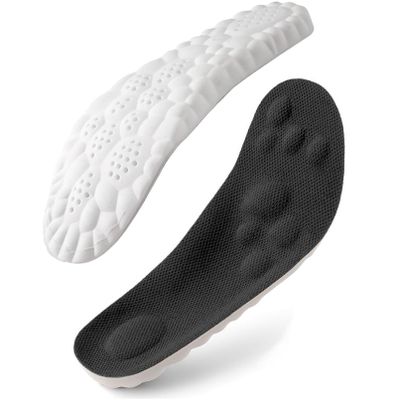 2026 Upgrade Soft Insoles Orthotics, 4D Cloud Shoe Inserts Memory Foam Insole with Arch Support for Women Men (Black(1 PC),M6/W7)