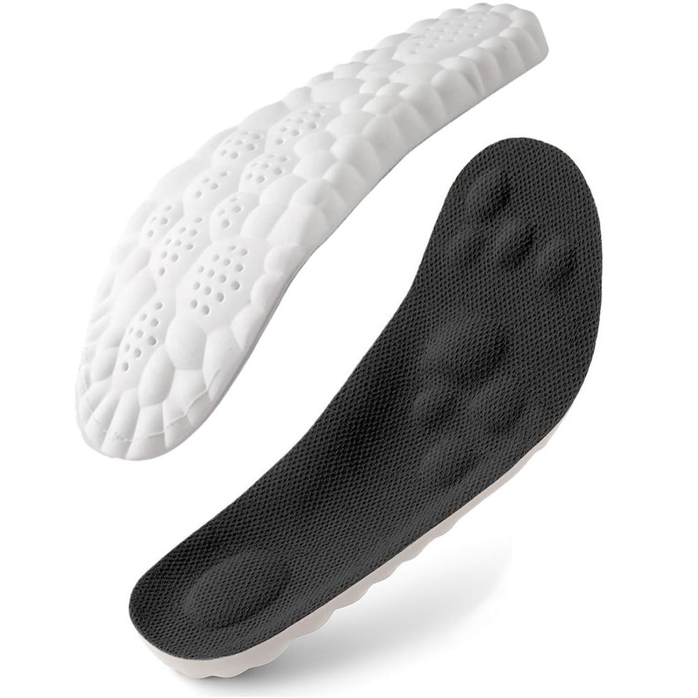 2026 Upgrade Soft Insoles Orthotics, 4D Cloud Shoe Inserts Memory Foam Insole with Arch Support for Women Men (Black(1 PC),M6/W7)
