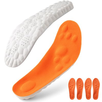 2026 Upgrade Soft Insoles Orthotics, 4D Cloud Shoe Inserts Memory Foam Insole with Arch Support for Women Men (Orange(2 PCS),M5/W6)