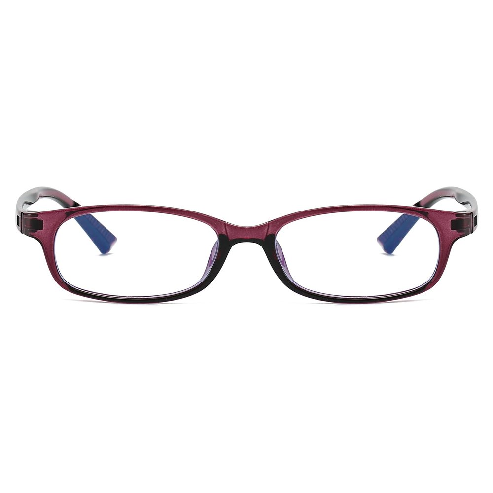 LJCZKA Rectangle Blue Light Blocking Glasses for Women Y2K Small Rectangular Glasses Anti Eyestrain Computer Eyeglasses (Purple)