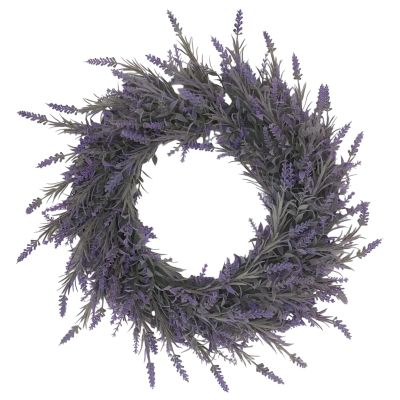 Artificial Wreath Lavender Spring, 17.7 in (45 Cm) 17.7, Front Door, All Season Decor Floral, Ideal Display for Year-Round