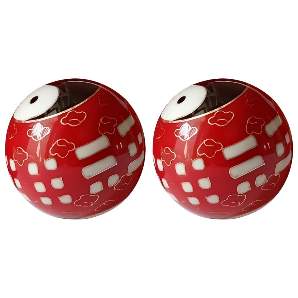 2 Pcs Health Baoding Balls, Chinese Meditation Stress Relief Iron Exercise Spheres, Smooth with Soothing Chimes, Traditional Bagua Design, Tai Chi Gifts Adults & Seniors