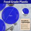 HiEnjoin 50-Pack Royal Blue Plastic Plates, 9 Inch Disposable Party Plates Dinner Plates for BBQ Picnic Birthday Party Supplies (Royal Blue, 9 Inch) view 2