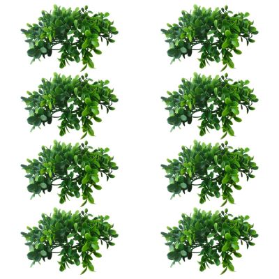 byepica 8 Pcs Boxwood Wreaths for Tables, 9.8 in Candle Rings, Greenery for Spring & Christmas