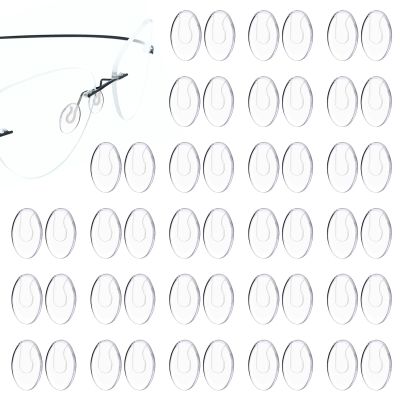 25 Pairs Push in Eyeglass Nose Pads Clear Anti Slip Nose Bridge Pads Replacement Soft Silicone Glasses Noses Pad for Rimless Frameless Eyewear Frames