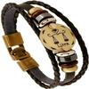 12 Constellation Men's Leather Bracelet Microfibre Leather Braided Bracelet Wrap Bracelet with Magnetic Clasp Length 21 cm, One Size, Leather, No Gemstone view 1