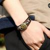 12 Constellation Men's Leather Bracelet Microfibre Leather Braided Bracelet Wrap Bracelet with Magnetic Clasp Length 21 cm, One Size, Leather, No Gemstone view 3