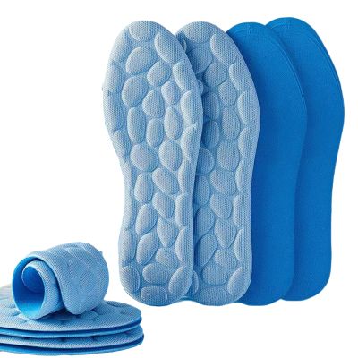 Insoles - 2 Pairs Insoles for Men Women, 4D Cloud Memery Foam Insole (2Pcs*Blue,M14/W15)
