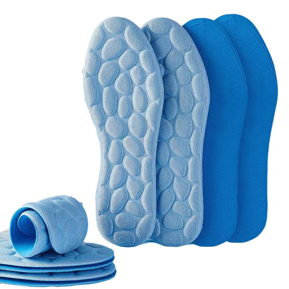 Insoles - 2 Pairs Insoles for Men Women, 4D Cloud Memery Foam Insole (2Pcs*Blue,M14/W15)