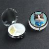 Round Pill Case for Purse or Pocket 2 Compartment Medicine Pill Box Portable Small Pill Organizer Cute Clothes Cat Pillbox Travel Medicine Vitamin Cod Liver Oil Storage Box view 3