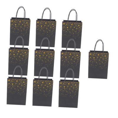 COOLHIYA 10Pcs Black Gold Foil Pattern Paper Candy Bags for Graduation Party Multifunctional Food Storage Snack Packing Wrap Souvenirs
