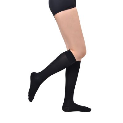 20-30 MmHg Medical Toeless Compression Socks for Women and Men,Legs Compression Sleeve Ankle Wide,Open Toe Stockings Compressions Knee Post for Varicose Vein,Circulation Recovery,for Travel,Run (Lightweight Black, S)