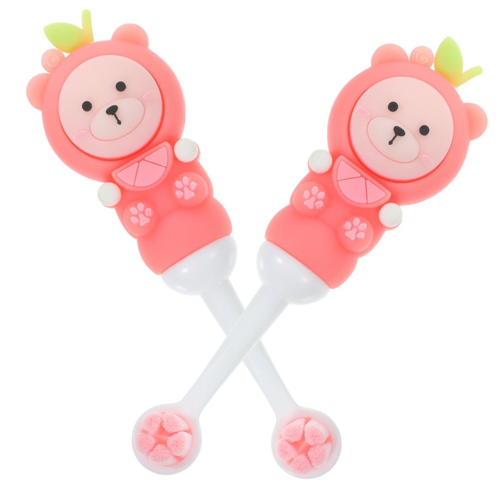 COOLHIYA 2pcs Soft Bristle Toothbrush for Years Old Cute Bear Design Gentle Cleaning Ergonomic Handle for Healthy Teeth