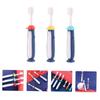 COOLHIYA 3pcs Cartoon Toothbrush Soft Bristles Oral Care Tool for Years with Tongue Cleaner Mixed Colors Blue Yellow Red view 3