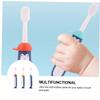 COOLHIYA 3pcs Cartoon Toothbrush Soft Bristles Oral Care Tool for Years with Tongue Cleaner Mixed Colors Blue Yellow Red view 4