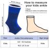 APLZGMG 2 Pairs Compression Ankle Brace for Kids, Elastic Braces for Sprained Ankle, Ankles Support for Youth Aged 6-14, Ankles Compression Sleeve for Dance Sports (Black and Blue) view 2