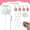 10 PCS 3D Cloud Cupcake Toppers, Clouds Cake Decoration for Boy and Girl Birthday Party Decoration, Clouds Topper Cake Decorations for Showers and Party Supplies (White) view 2