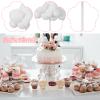 10 PCS 3D Cloud Cupcake Toppers, Clouds Cake Decoration for Boy and Girl Birthday Party Decoration, Clouds Topper Cake Decorations for Showers and Party Supplies (White) view 3