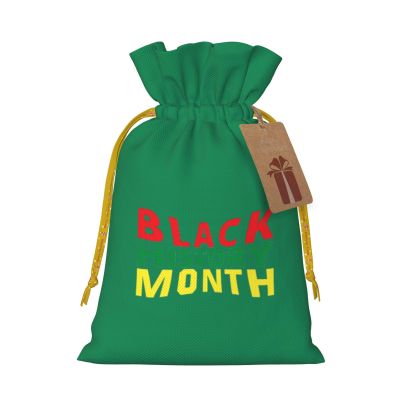 AMZJHGWEU Black History Month Christmas Gift Bags, Santa Wrapping Bags, With Drawstring And Tags Reusable, Xmas Presents Bag, Holiday Party Favors, Birthday & Christmas Gift