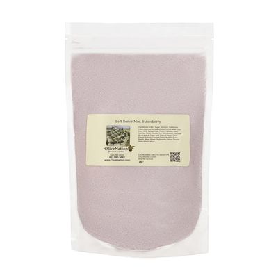 OliveNation Vegan Soft Serve Mix, Strawberry - Non-Dairy Soft Serve Powder for Strawberry Flavor Frozen Desserts, Fruit Whip, Shakes, Frozen Beverages, GF, No Cholesterol, Vegan/Vegetarian (32.00oz)