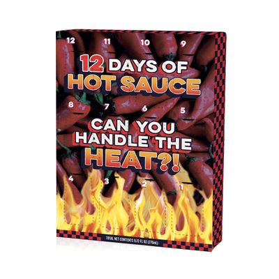 12 Days of Hot Sauce Variety Pack Gift Set with Habanero, Chipotle, Garlic, and Chili Sauce Made with Hot Peppers