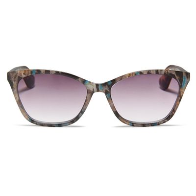 2SeeLife Large Cat Eye Reading Sunglasses For Women - Medium-Wide Faces, Durable Frame, Spring Hinges, Oversized Cateye Readers, Rose-blue Tortoise (Sun Readers), +3.00