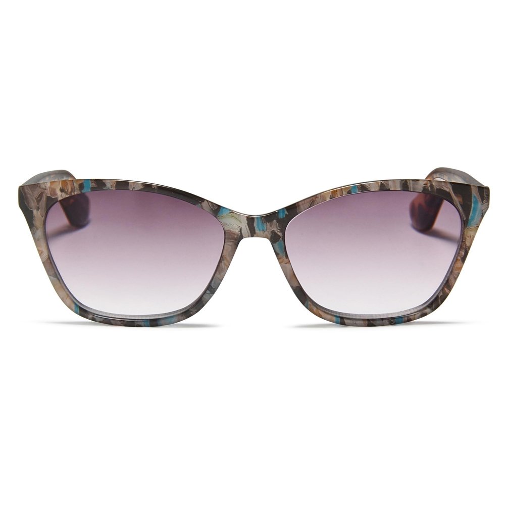 2SeeLife Large Cat Eye Reading Sunglasses For Women - Medium-Wide Faces, Durable Frame, Spring Hinges, Oversized Cateye Readers, Rose-blue Tortoise (Sun Readers), +3.00