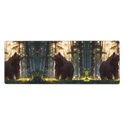 WZYWHJ Majestic brown bear printing Extra large rubber keyboard pad, thickened anti slip Office desk cushion