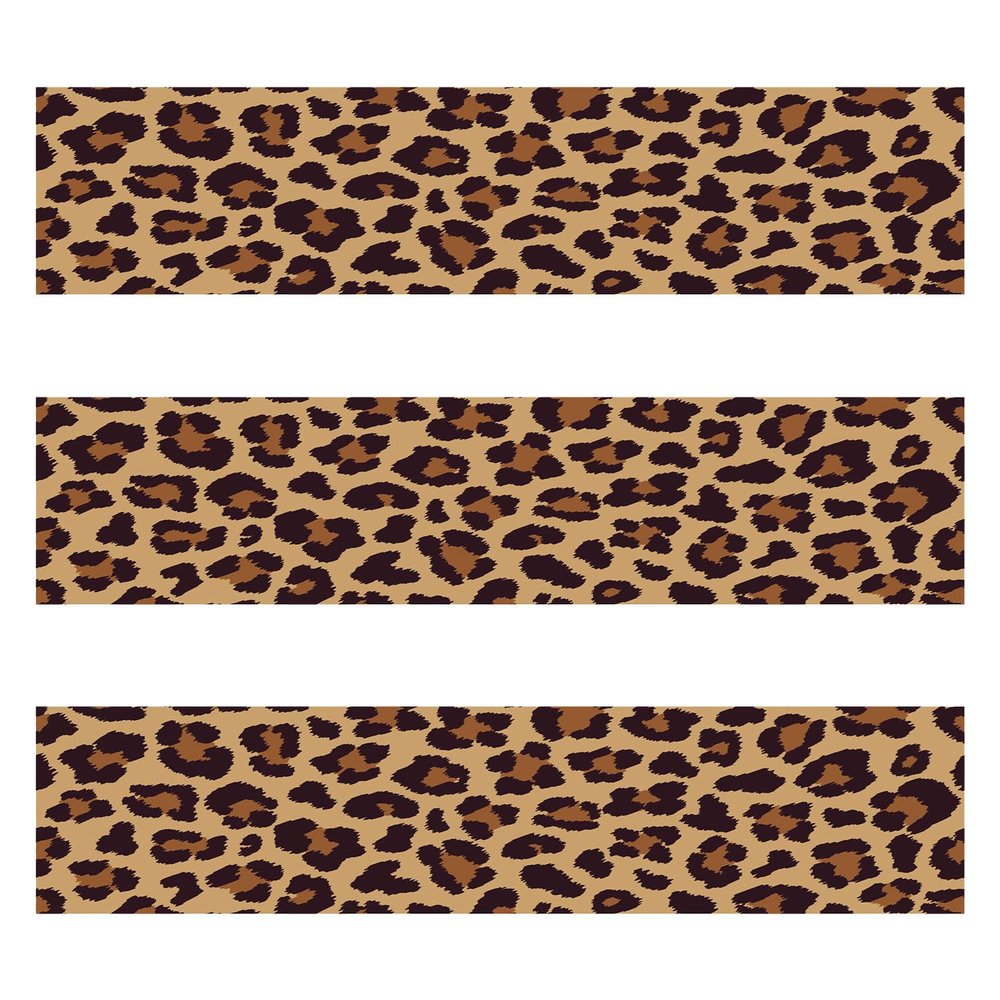 3pcs Edible Paper, 2.4x11 Inches per Sheet Edible Cheetah Print for Cakes Cheetah Print Image Leopard Cake Wrap Side Decor Glutinous Rice Paper Borders for Women's Birthday Party Decoration Supplies