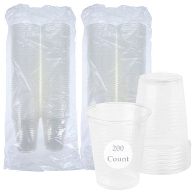 Henry Schein Disposable Cups, 5 oz, Clear (200 Count) Dental Rinse Cups, Double-Coated for Durability, Latex-Free, Embossed Grip, Ideal for Medical, Office, and Event Use