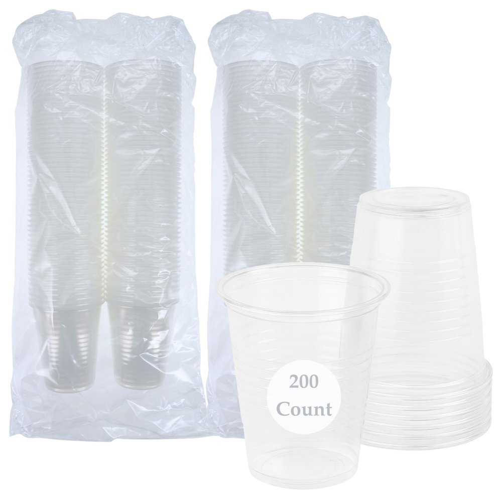 Henry Schein Disposable Cups, 5 oz, Clear (200 Count) Dental Rinse Cups, Double-Coated for Durability, Latex-Free, Embossed Grip, Ideal for Medical, Office, and Event Use