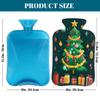 Tangopi Hot Water Bottle with Soft Cover 2L Leakproof PVC Hot Water Bag for Pain Relief, Period Cramps, Hand Feet Warmer, Ideal Gift for Women & Men (Gifts Christmas Tree) view 2