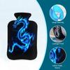 Tangopi Hot Water Bottle with Soft Cover 2L Leakproof PVC Hot Water Bag for Pain Relief, Period Cramps, Hand Feet Warmer, Ideal Gift for Women & Men (Blue Glowing Dragon) view 3