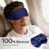 Vynix Sleep Mask for Men Women - 100% Blackout Eye Masks for Sleep - 3D Soft Sleeping Mask for Side Sleepers - Zero Pressure Lash Extensions Eye Cover Shade for Airplane Travel Essentials, Blue view 2
