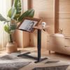 KEIKI Overbed Bedside Desk, Mobile Rolling Laptop Stand Tilting Overbed Table with Wheels, Height Adjustable Tray Bedside Table for Laptop Bed Sofa, Walnut view 2