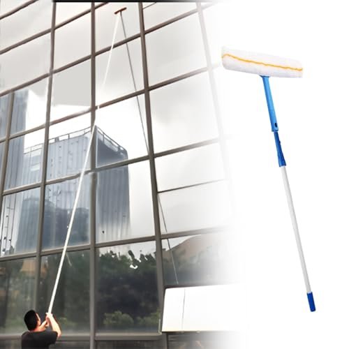 Professional Glass Cleaning Kit with 12m Splicing Pole - Heavy Duty 2-in-1 Window Washer Rod for Small Business, High Reach Equipment for Efficient Cleaning