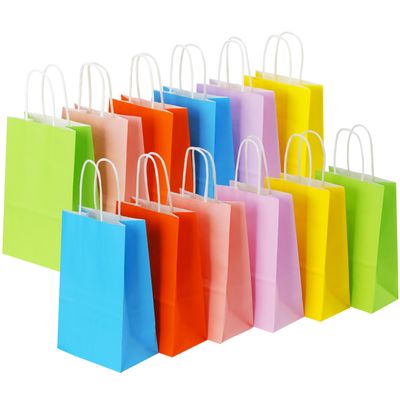 Tlpmsk 30Pcs Multi-color Paper Bags with Handles,5.13.38.5 Inch Gift Bags