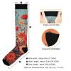 Autumn Poppy Flowers Compression Socks for Women Men Circulation Knee High Stocking for Athletic Running Nurse Travel view 4