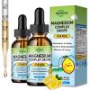 (2 Pack) Magnesium Glycinate Liquid for Kids, Kids Magnesium Liquid Drops Supplement with L-Theanine, Calcium, Zinc, Vitamin D3 K2 for Sleep Calm Relaxation Brain Bones Focus, Lemon Flavor 4 Fl Oz view 1