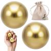 2-Pack Baoding Handballs, 1.5 Inch Brass Exercise Balls with Pouch for Hand Training view 1