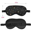 100% Natural Mulberry Silk Sleep Eye Mask with Adjustable Elastic Band for Women & Men Soft Light Blocking Cover Eyeshade Blindfold with Star Printed (Black) view 2