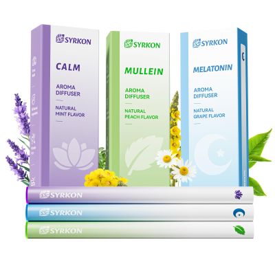 3-in-1 Herbal Diffuser Pens, Mullein for Lung Support | Calm Mood | Sleep Support, with Ashwagandha & Lavender, Melatonin & L-Theanine, Total 1800 Uses
