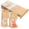 100PCS Bakery Bags with Window, 5.1 x 4 x 11 Inch Tin Tie Tab Lock Small Brown Paper Cookie Bags with Clear Front Window, Baked Goods Packaging for Cookies, Loaf, Popcorn, Homemade Bread view 1