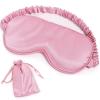 100% Natural Mulberry Silk Sleep Eye Mask with Adjustable Elastic Band for Women & Men Soft Light Blocking Cover Eyeshade Blindfold (Pink) view 1