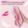 100% Natural Mulberry Silk Sleep Eye Mask with Adjustable Elastic Band for Women & Men Soft Light Blocking Cover Eyeshade Blindfold (Pink) view 4