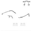 1 Pair Metal Frame Temple Arms Titanium Rimless Glasses Legs and Stainless Steel Nose Bridge Glasses Replacement Temple Eyewear Frame Temple with Double Rubber Plug(Gun Color) view 1